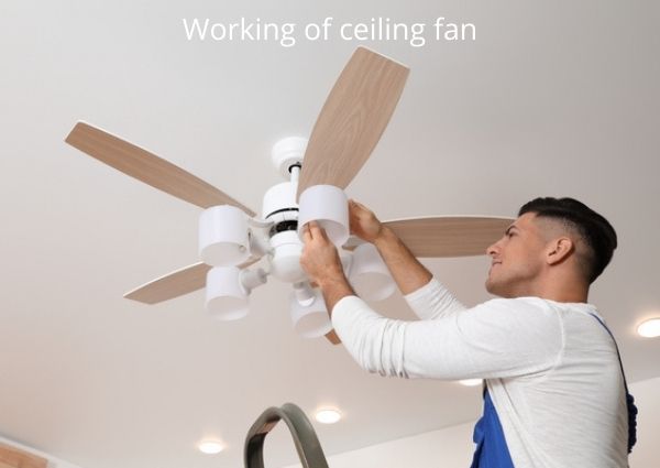 Working of ceiling fan